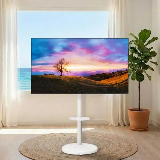 [삼성] UHD 비즈니스 이동형 TV (138.7cm) 55인치 무빙스타일 (이동스탠드-화이트) LH55BEFHLB-2WB