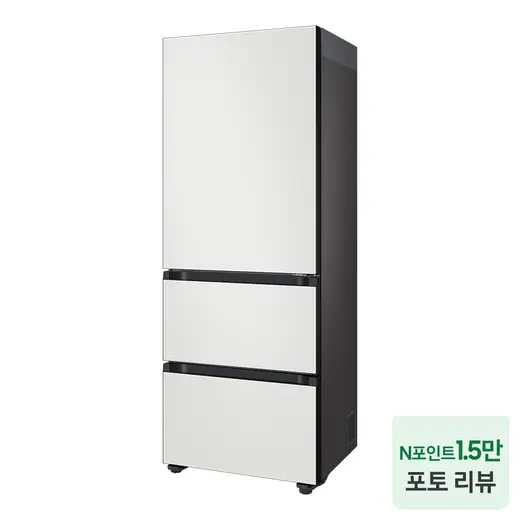 [삼성] 비스포크 김치플러스 김치냉장고 3도어 키친핏 313L 코타 화이트 RQ33DB74D201